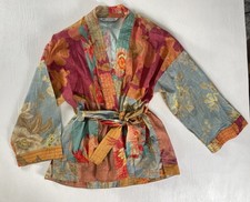 NUOVO Zara patchwork blusa top kimono giacca cintura fascia donna taglia XS - S boho