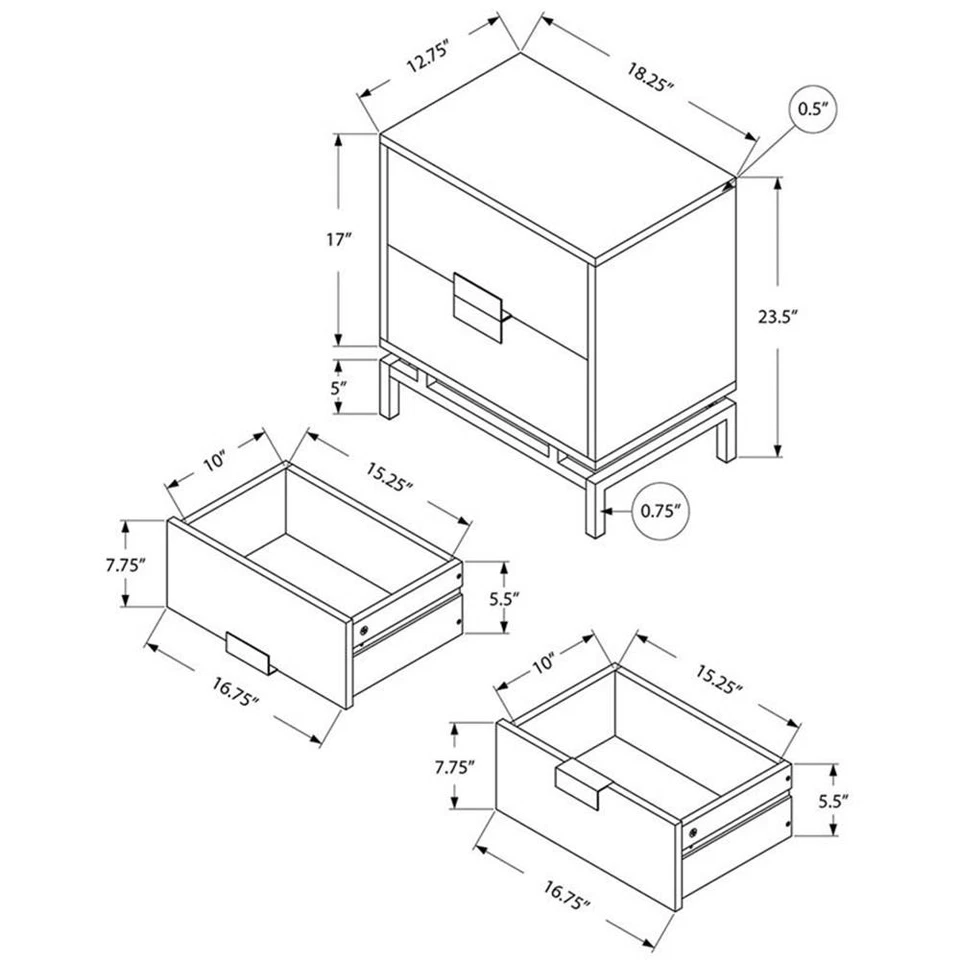 Accent Table Side End Nightstand Lamp Bedroom Metal Beige Marble Look - Image 3 of 3
