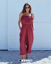 Next Pink Bandeau Harem Leg Jumpsuit Red Petite (RRP £42)