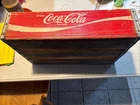 Coca-Cola Vintage 1971  Red Wooden Soda Bottle Carrier Case Open Design Clean