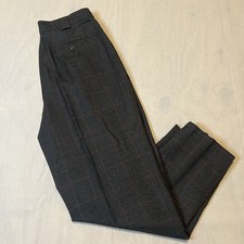 Vintage Giorgio Sant'Angelo Pants Womens Size 14 Gray / Red Plaid 100 Wool