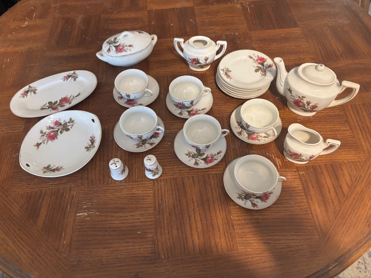 moss rose tea set products for sale | eBay