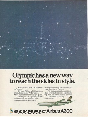 Olympic Airways Airlines Advertisement 1 Page 1979 Airline Greece 3E