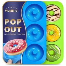 Walfos Silicone Donut Mold - Non-Stick Silicone Doughnut Pan Set, Just Pop Out