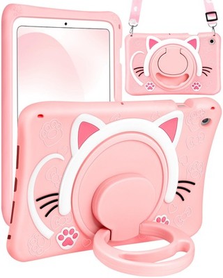 Case For Samsung Galaxy Tab A8 10.5 Cute Cat Kawaii Silicone Cover Pink