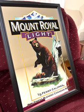 Seagram's "Mount Royal Light" Bar Room Mirror  Wild Life Series  23" x 15.5" A++