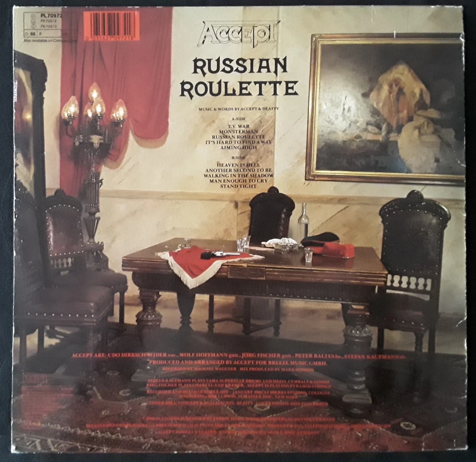 Accept – Russian Roulette - LP - 33T - EU 1986 - VG/VG+ - Photo 2/2