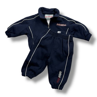Vintage Y2K Deadstock Baby Avirex Sweat Suit 12m Dark Blue