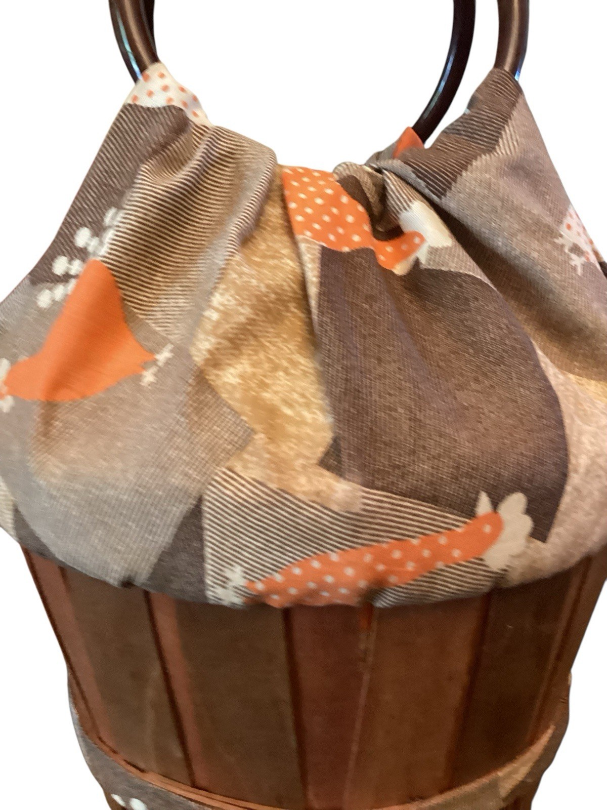 Susie Lee Basket Fabric Chicken Purse East Texas Handbag Co 70s Lucite Handles thumbnail 2