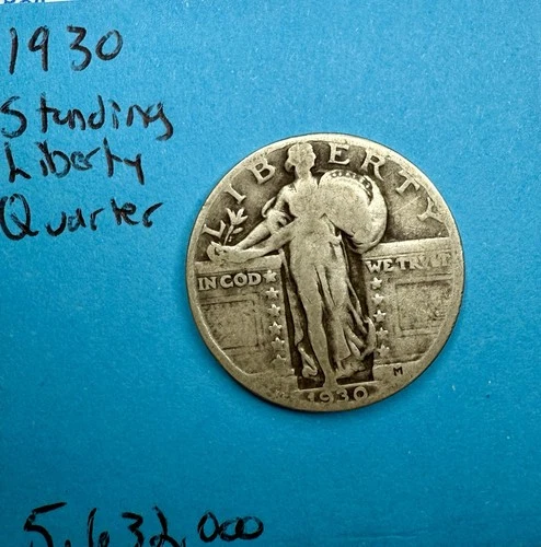 1930 Silver Standing Liberty Quarter – Final Year Design
