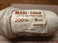 Maxi-Cord Twisted Herculon 200 Yards 6mm Made In USA Maxicord Twisted Poly