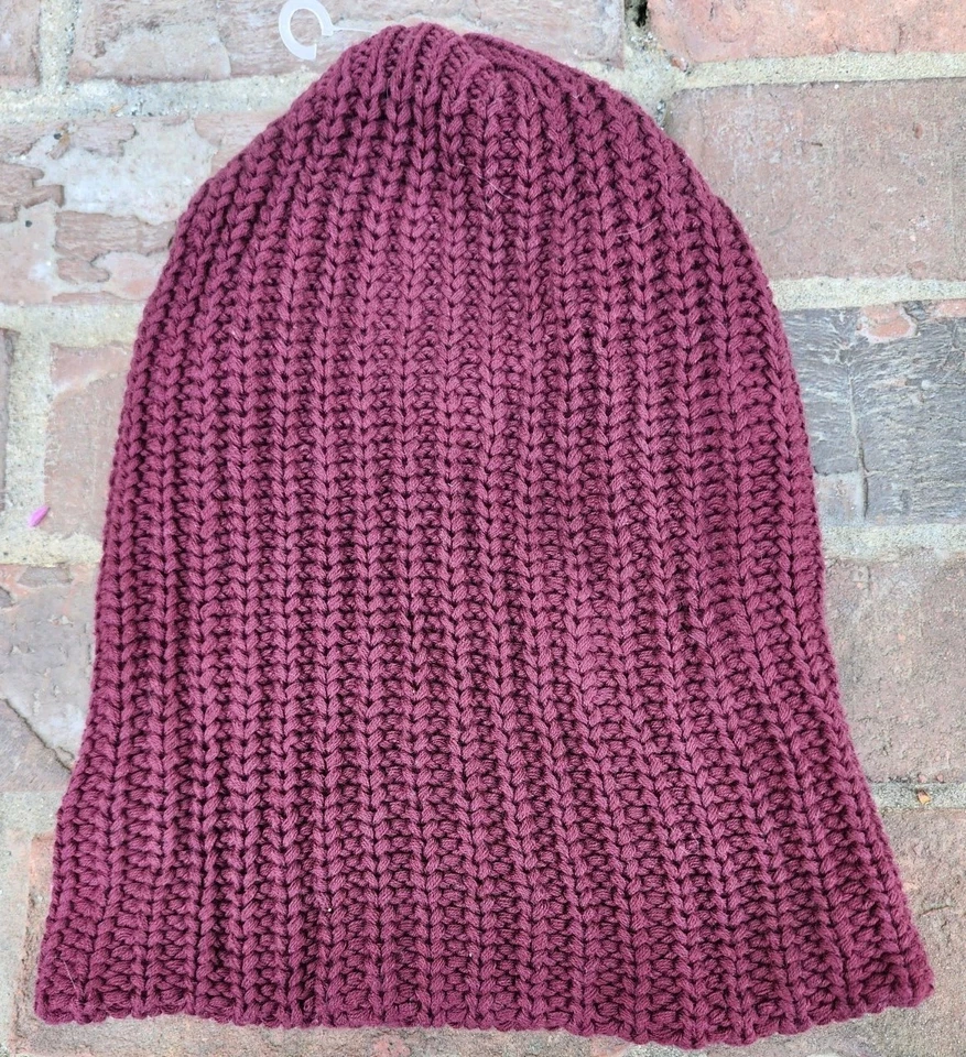 Love Your Melón Borgoña Gorro Tejido Sombrero Slouch Para Mujer De Gran Tamaño, ¡NUEVO!! Foto 3 de 4