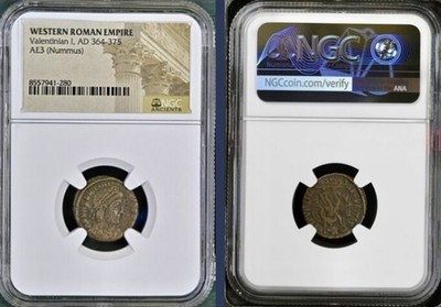 Ancient Roman Coin Emperor Valentinian I 364-375 AD Genuine NGC
