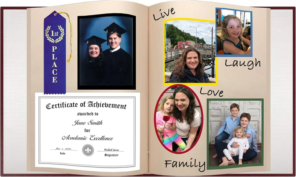 Álbumes de fotos Pioneer XL 50 páginas beige álbum de recortes (25 50 páginas, rojo borgoña Foto 3 de 4