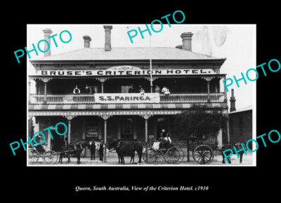 OLD POSTCARD SIZE PHOTO QUORN SOUTH AUSTRALIA THE CRITERION HOTEL c1910