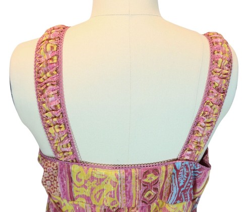 Vintage Y2K Babydoll Tank Top Size M 7/9 Boho Fairy Sheer Overlay Jordache - Picture 7 of 8