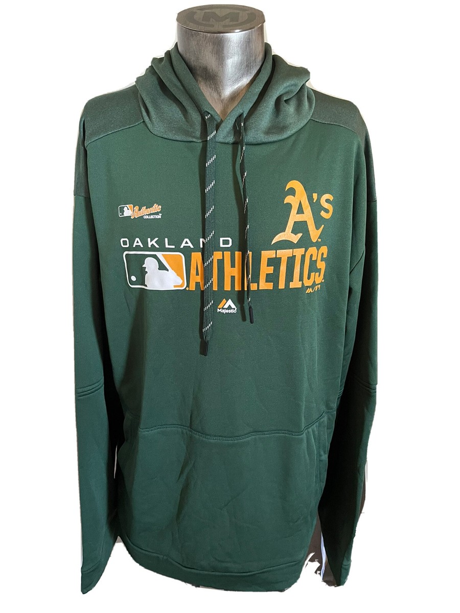 Mlb Oakland Athletics Green Fleece Hoodie Men PulloversJacket Sz