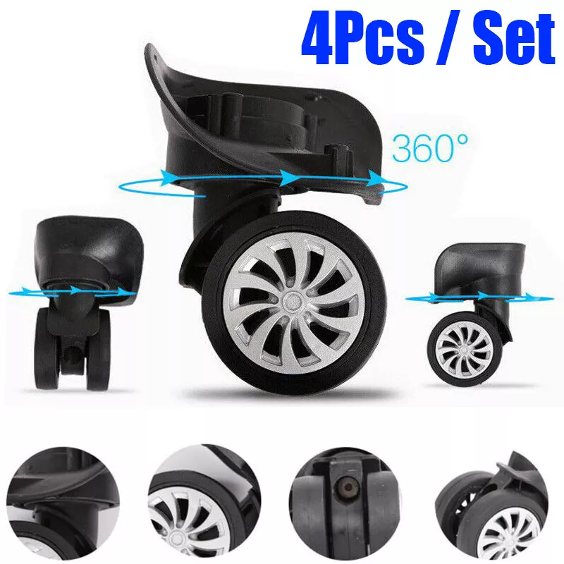 4Pcs Suitcase Wheels Replacement Travel Luggage 360° Swivel Spinner Repair  Tools