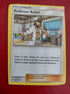 Professor Kukui 128/149 Sonne und Mond Pokemon Karte TCG ERROR STRENGER EINZIGARTIGER FEHLSCHNITT