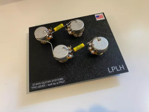 LEFT HANDED Harness for Gibson Les Paul! NEW! WD Long Shaft LH & Mallory Caps!