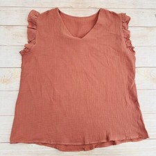 Welinone Women's Casual V Neck Tank Tops Ruffle Sleeveless Shirts Elegant Blouse