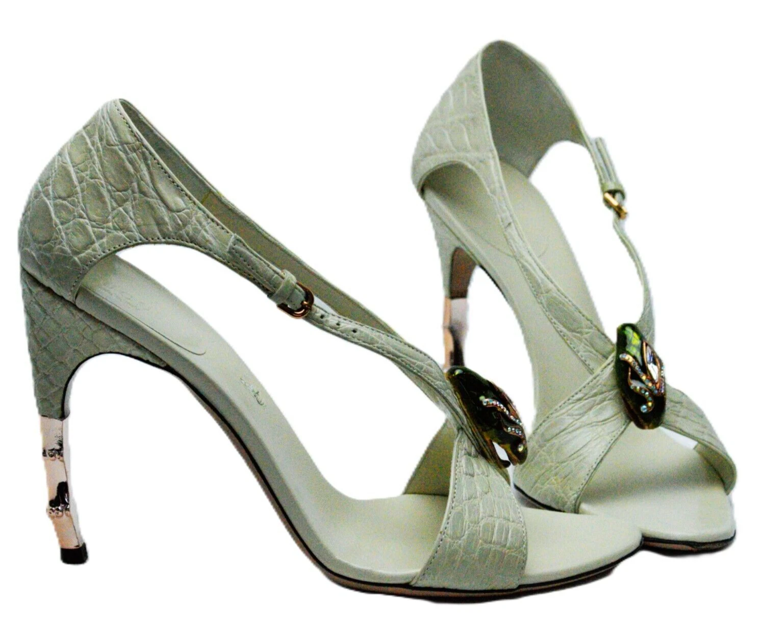 Gucci Tom Ford Era Alligator Crocodile Bijou Serpent Serpent Bambou Talon Chaussure 8B