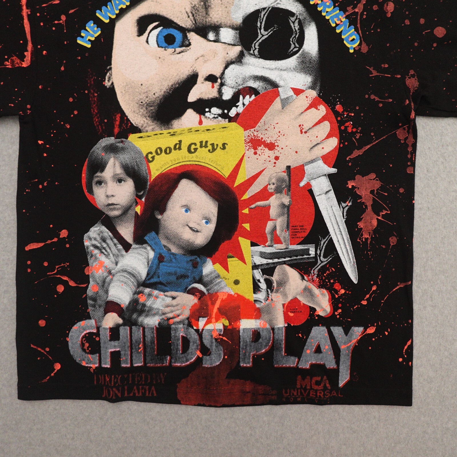 NEW Backstock Co Childs Play 2 Tshirt Adult XL (23X30) Chucky ALL OVER PRINT image 8