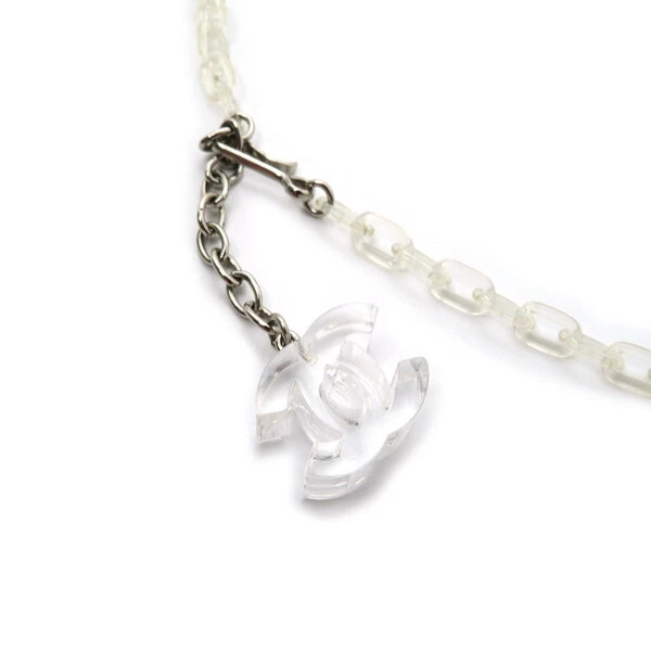 香奈儿山茶花椰子花紫色透明项链吊坠 40 厘米配件 — 第 3/4 张图片