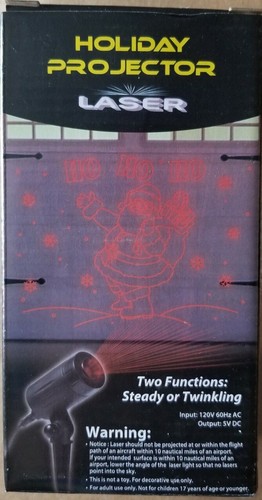 HOLDAY PROJECTOR HO HO HO SANTA Laser 8 