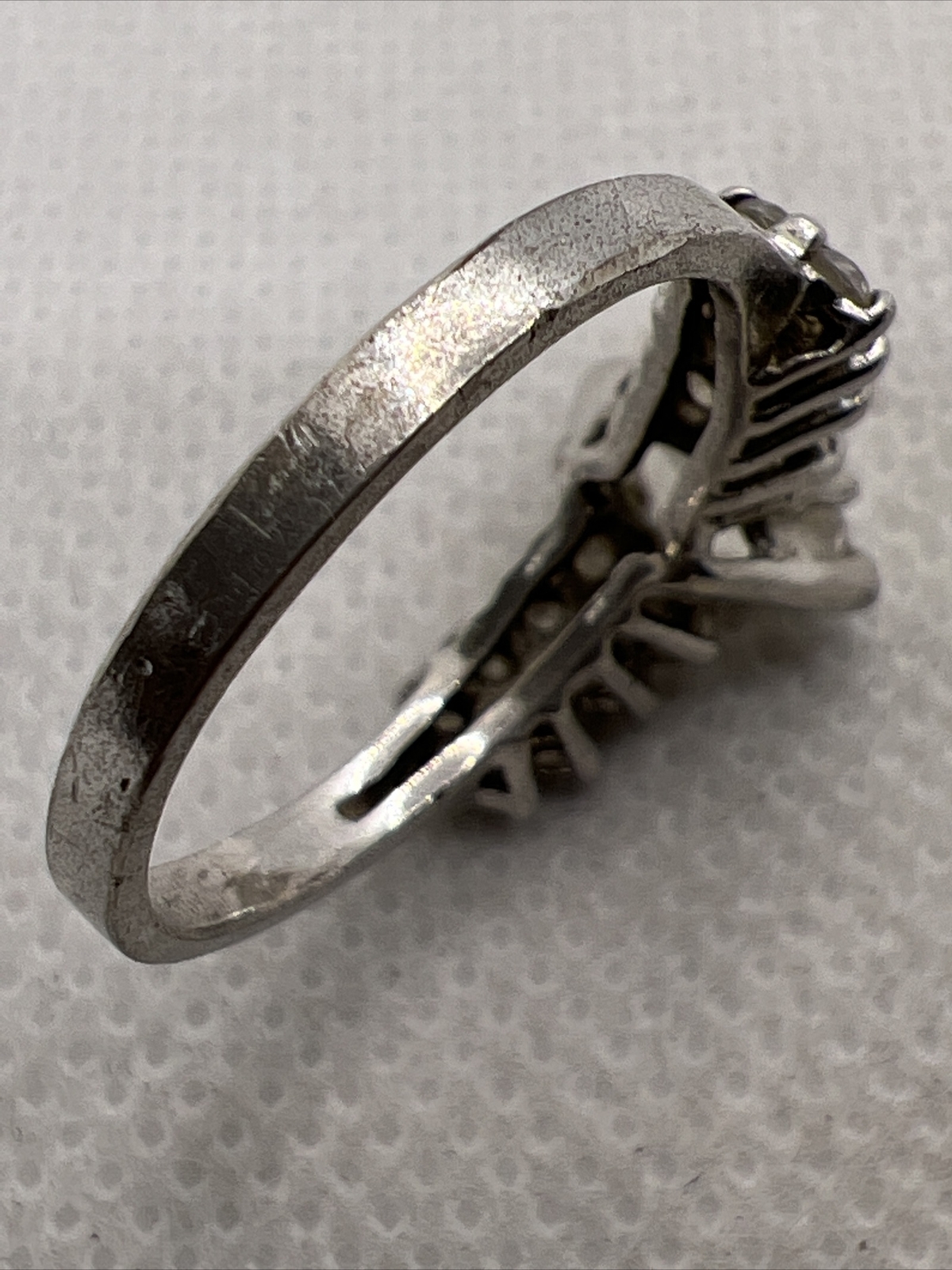 Solid 925 Sterling Silver White CZ Engagement Rin… - image 6