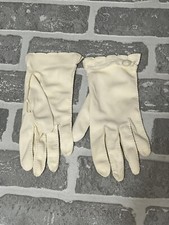 Gloves Ivory Small Petite Sz Unknown Fabric Unknown Scalloped Cuff
