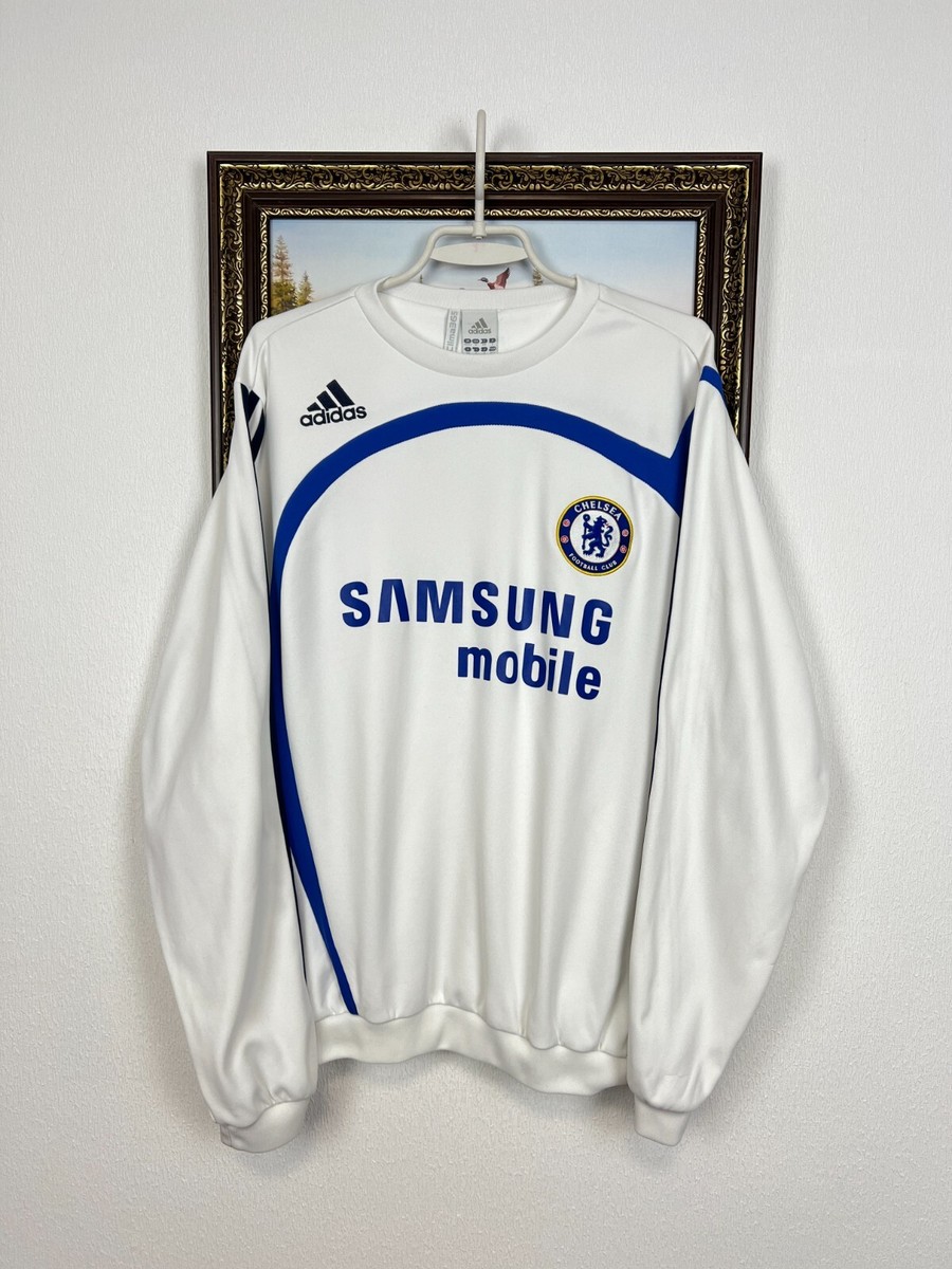 Vintage Adidas Chelsea Football Sweatshirt Soccer Track Top White