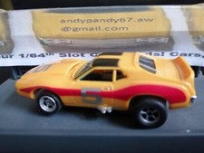 Aurora Tomy AFX Tyco Slot Car AMC Javelin Yellow,Red, Cleaned, Oiled & Tested