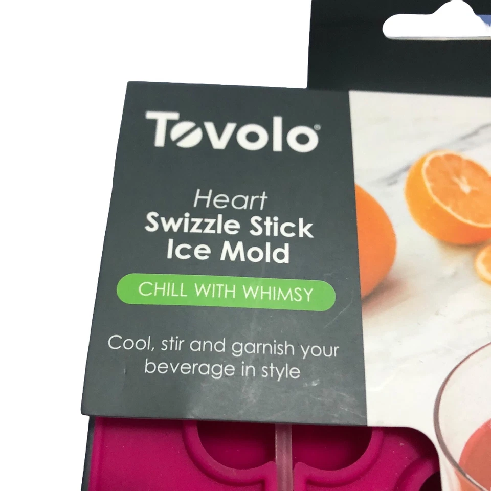 Bandeja para cubitos de hielo molde de hielo Tovolo HEART Swizzle Stick - NUEVA - ¡Tamaño antiguo! Foto 4 de 4