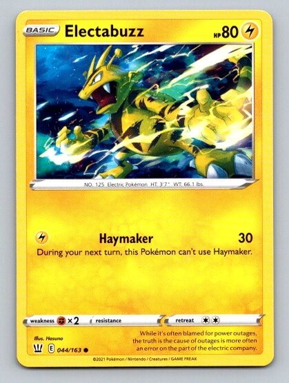 2021 Pokemon Card Battle Styles Electabuzz 44/163