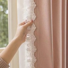 1M Lace Curtain Edge Floral Ruffled Edge Accessory for Sew Upholstery DIY Crafts