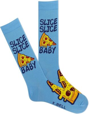 K. Bell Men's Slice Slice Baby Crew Socks 1 Pair, Medium Blue, Men's 10-13