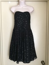 GUESS Los Angeles Black Bustier/Corset Fit & Flare Cocktail Dress Sz 12 EUC