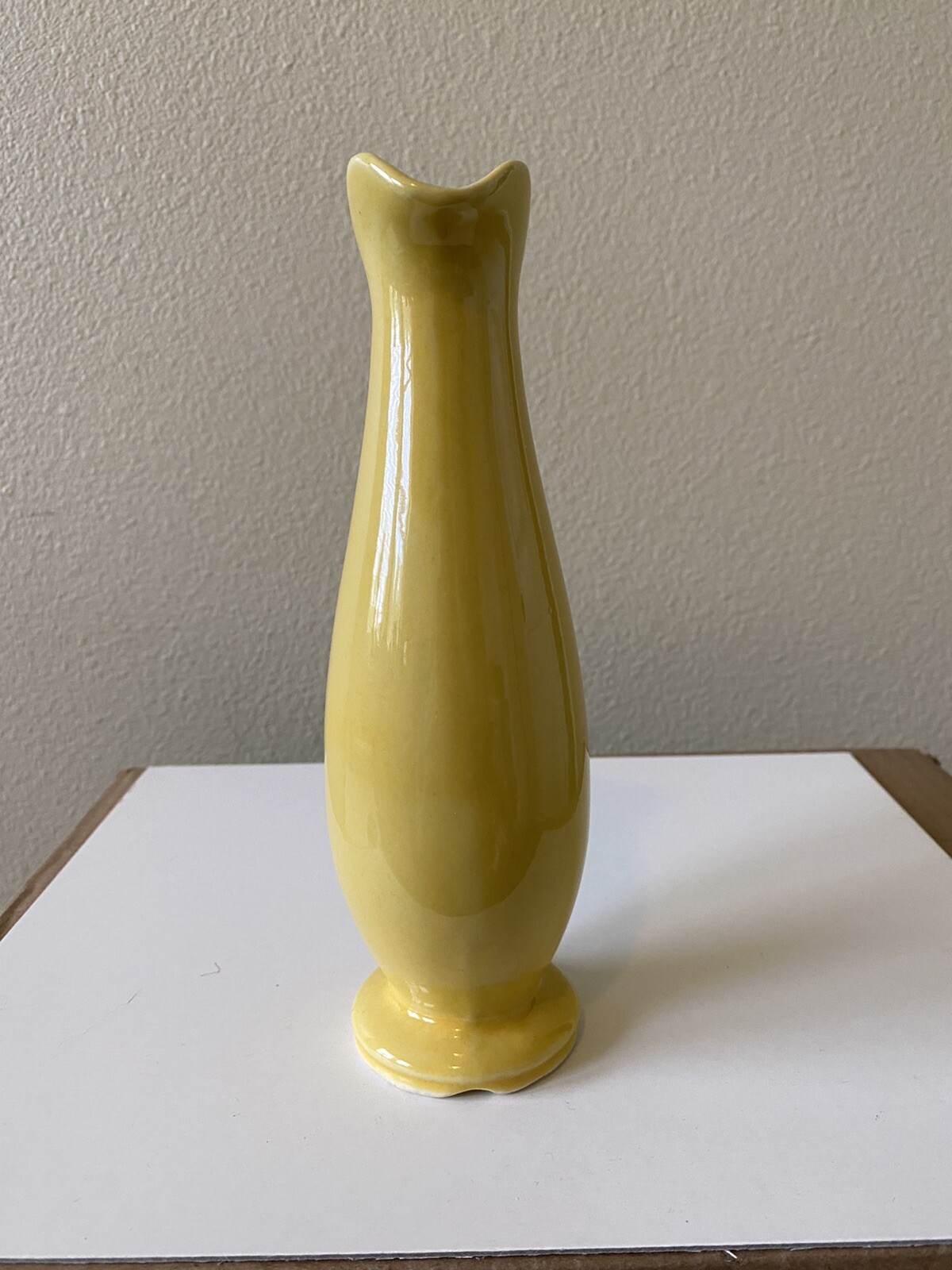 Vtg SHAWNEE Yellow MCM Art Deco Pottery Bud Vase Pitcher 8” USA 1168