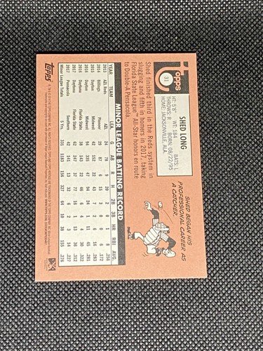 Shed Long Pensacola Signed Auto 2018 Topps Heritage Minors Card #31 ~ COA - Imagen 2 de 3