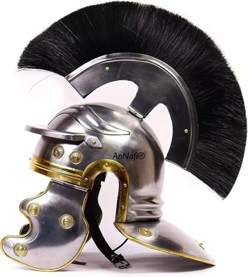 Medieval Roman Imperial Gallic Centurion Helmet W/Black Plume Steel Wearable