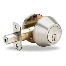 Yale Single Cylinder Deadbolt Key Entry Lock Satin Nickel YR82E Edge EDSC156
