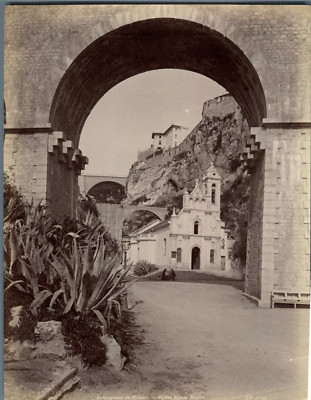 ND. France, Principality of Monaco, Eglise Sainte Dévote Vintage Albumen Print. 