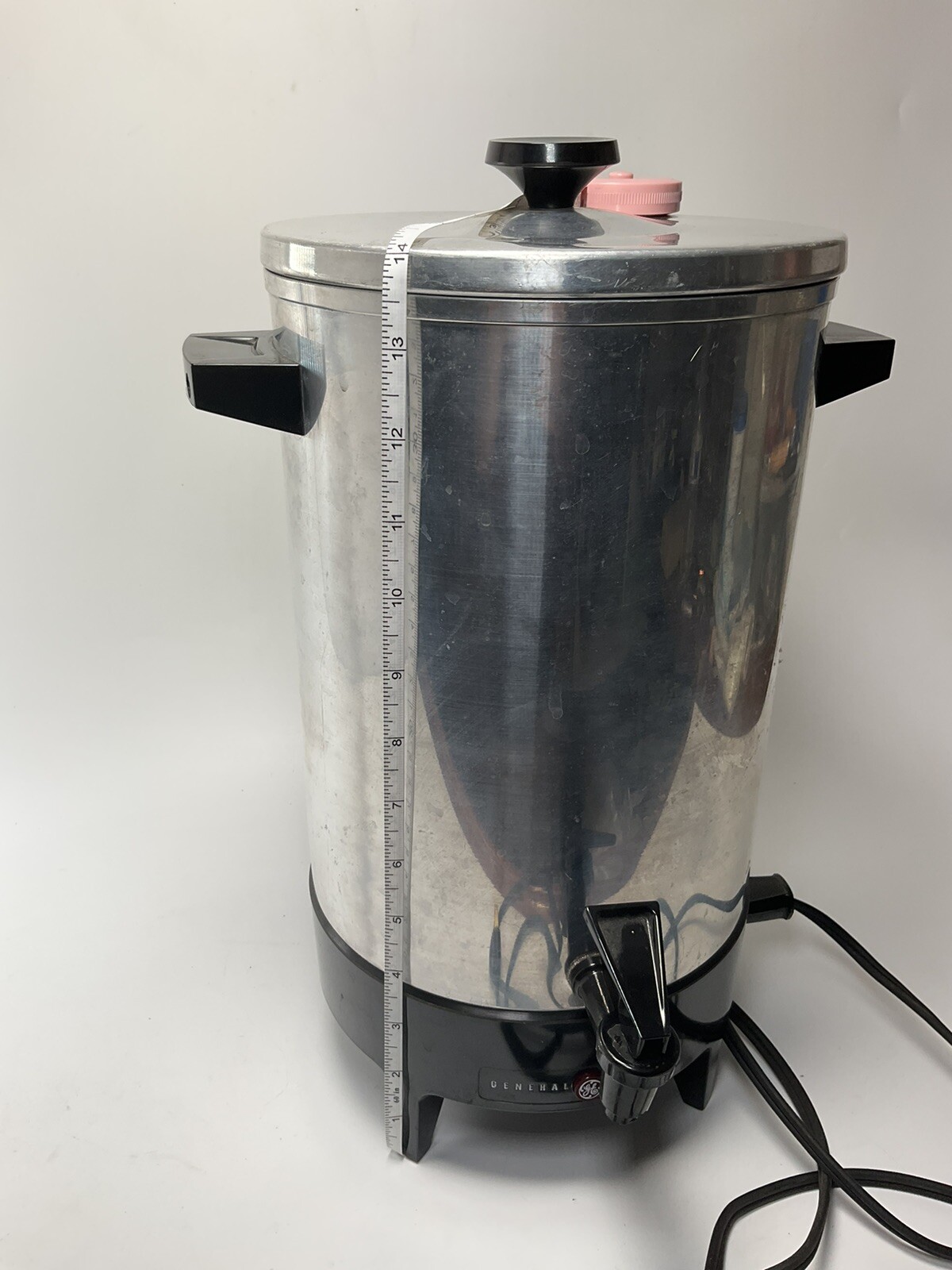 Aluminum 30 Cup General Electric Coffee Maker Pot Percolator W/ Cord Vintage