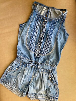 Pepe Jeans child denim romper shorts size 8T