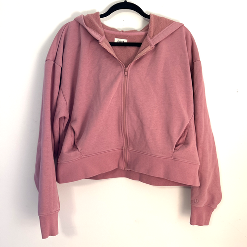 Pact cropped Hoodie Womens L Organic Cotton Zip Up Sweatshirt basic Athleisure