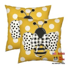 Summer Bee Pillow Covers 18x18 18" x 18" Pack of 2 Bee Pillow Covers - A11-10