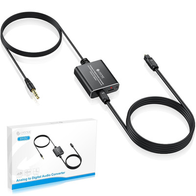 Analog zu Digital Audio Konverter 3,5mm auf Optisch mit Kabel Aluminium Wandler