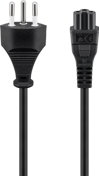Goobay 93960 Netzanschlusskabel Schweiz, 1,8 M, Schwarz, 1.8 M - Schweiz-Stecker-image