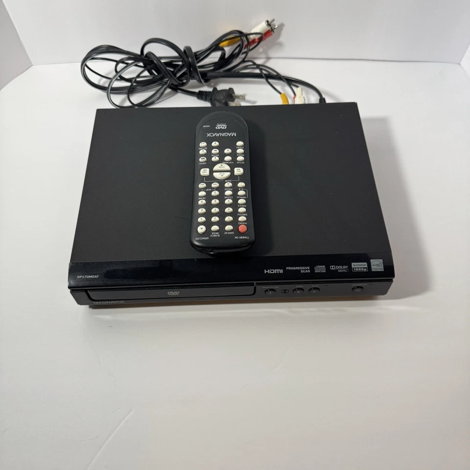 Reproductor de DVD de video digital Magnavox DP170MGXF con control remoto probado funcionando Foto 2 de 4